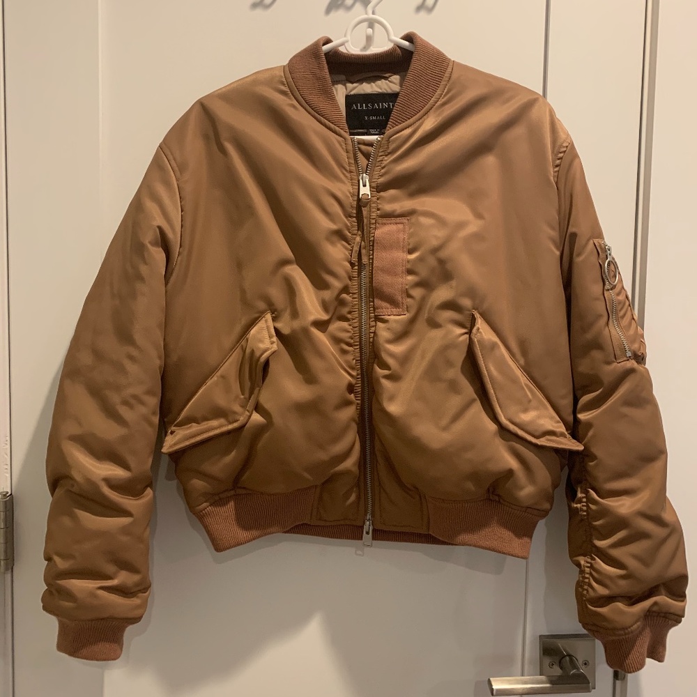 All Saints Dusty Rose Bomber Jacket